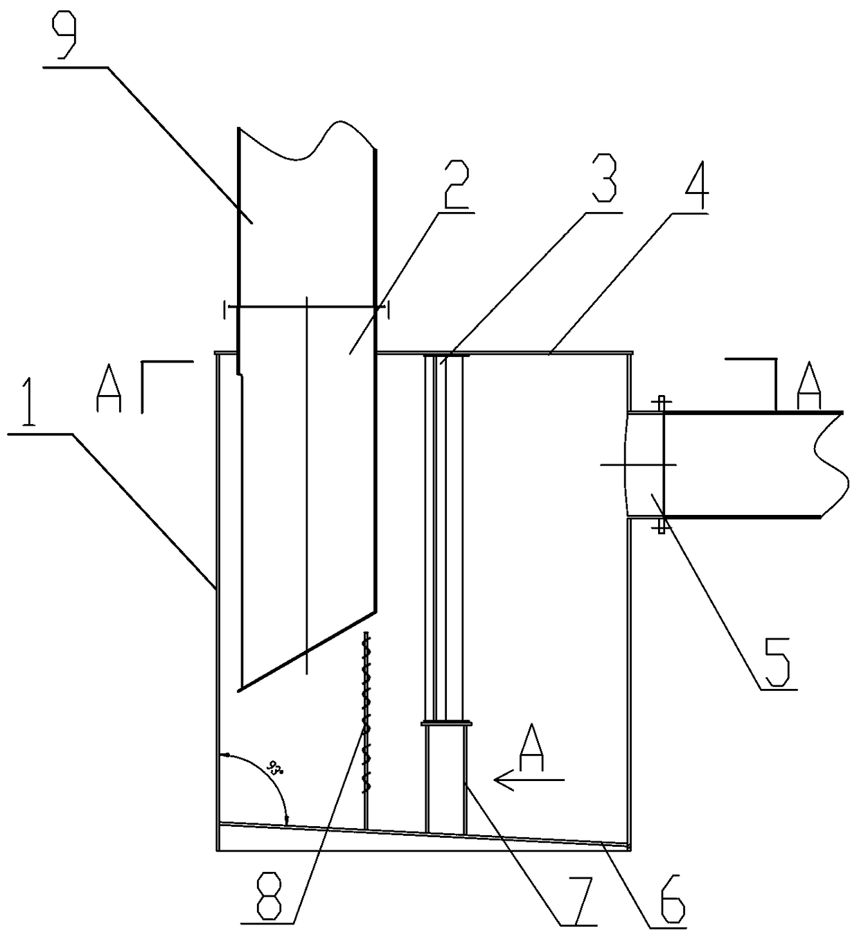 Gas-liquid separator for filtration operation