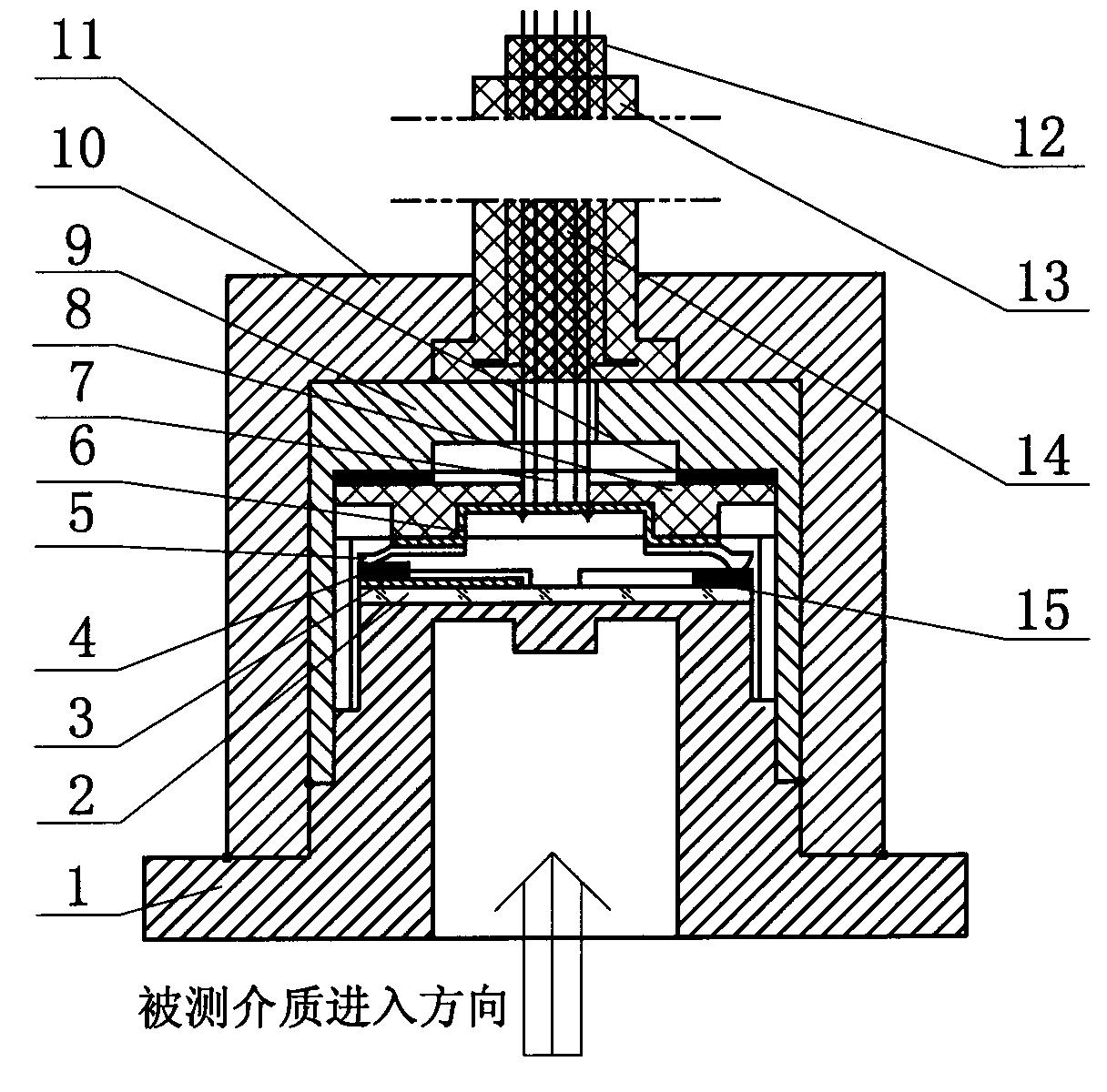 High-temperature pressure and temperature compounded sensor and preparation method thereof