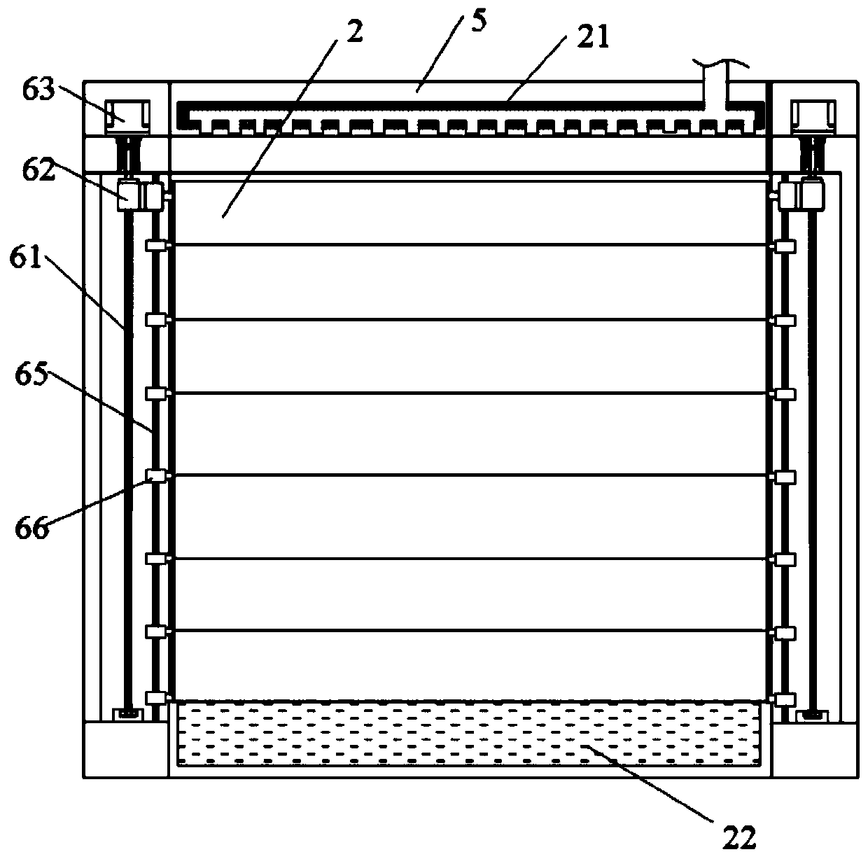 A wet curtain cooling system for a breeding farm