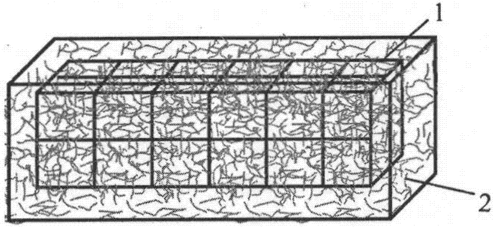 Three-dimensional porous frame-reinforced fiber aerogel material and preparation method thereof