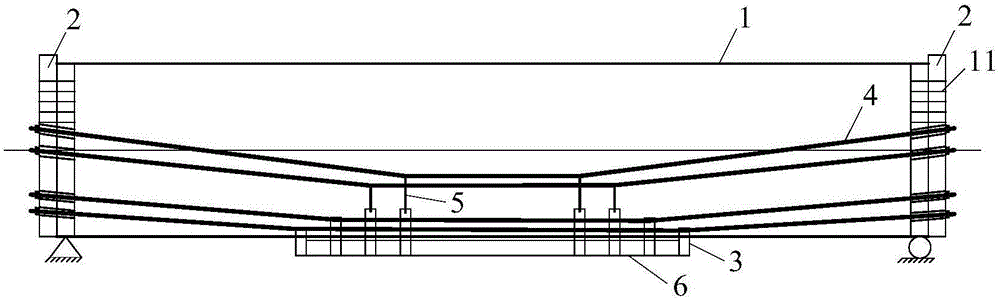 External prestressing overall reinforcement power station boiler large plate beam structure and reinforcement method thereof