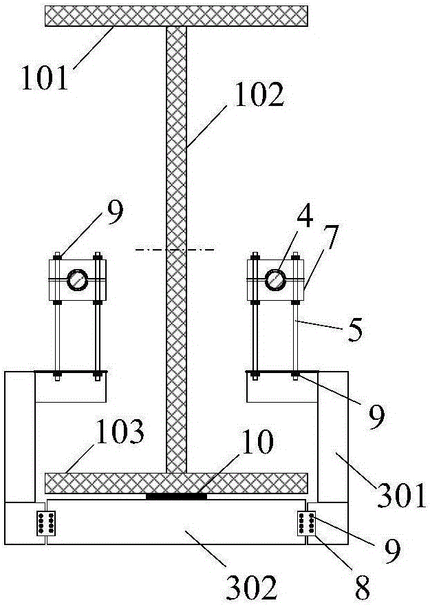 External prestressing overall reinforcement power station boiler large plate beam structure and reinforcement method thereof