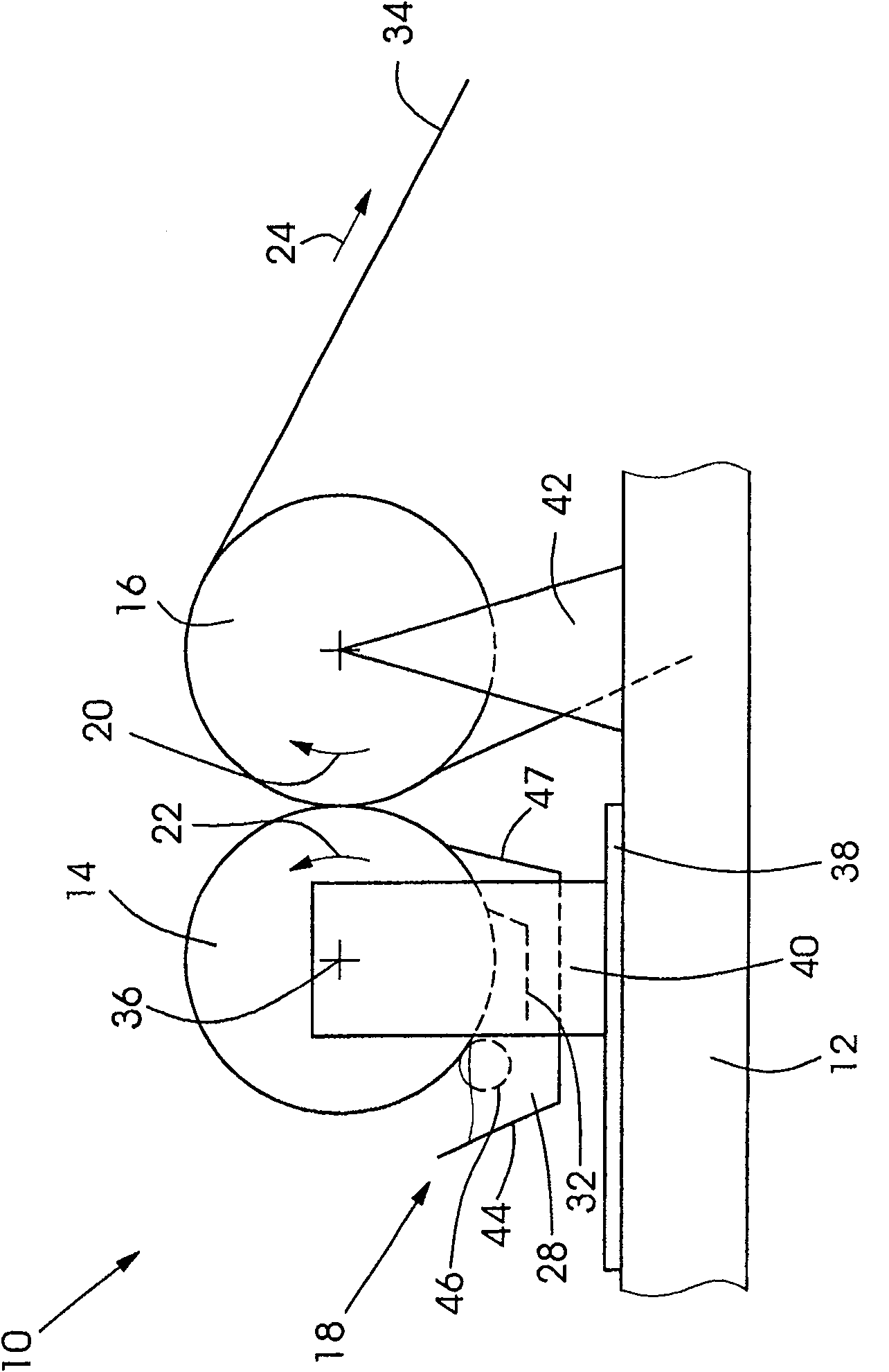 Printed gravure device used for rolling print stock, gravure device component and printer