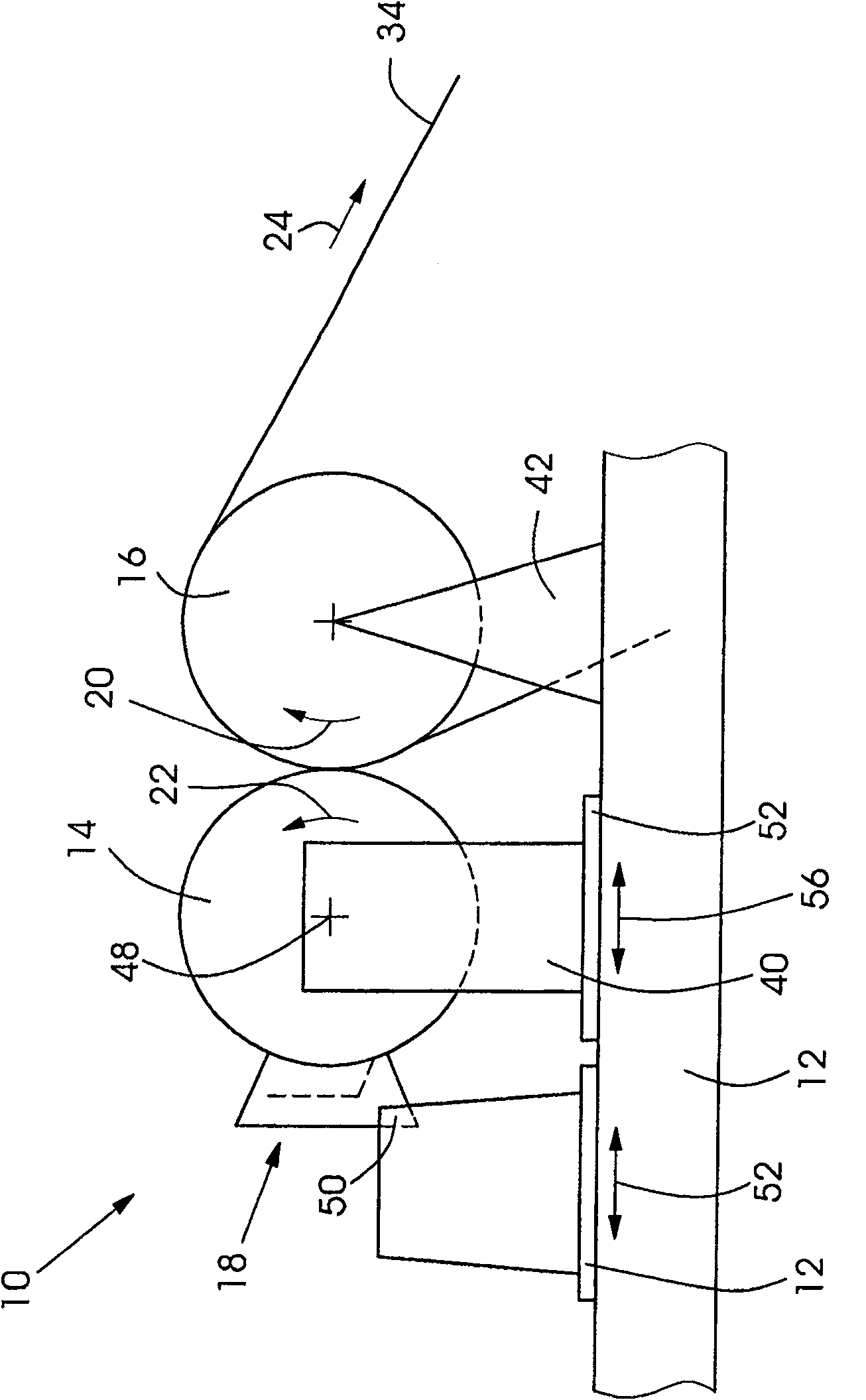 Printed gravure device used for rolling print stock, gravure device component and printer