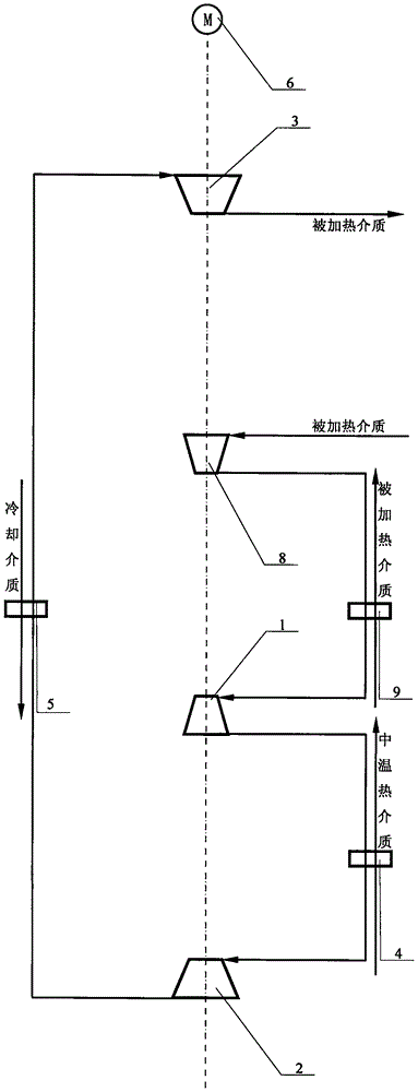 Open type two-way thermal circulation and second-class thermal driving compression heat pump