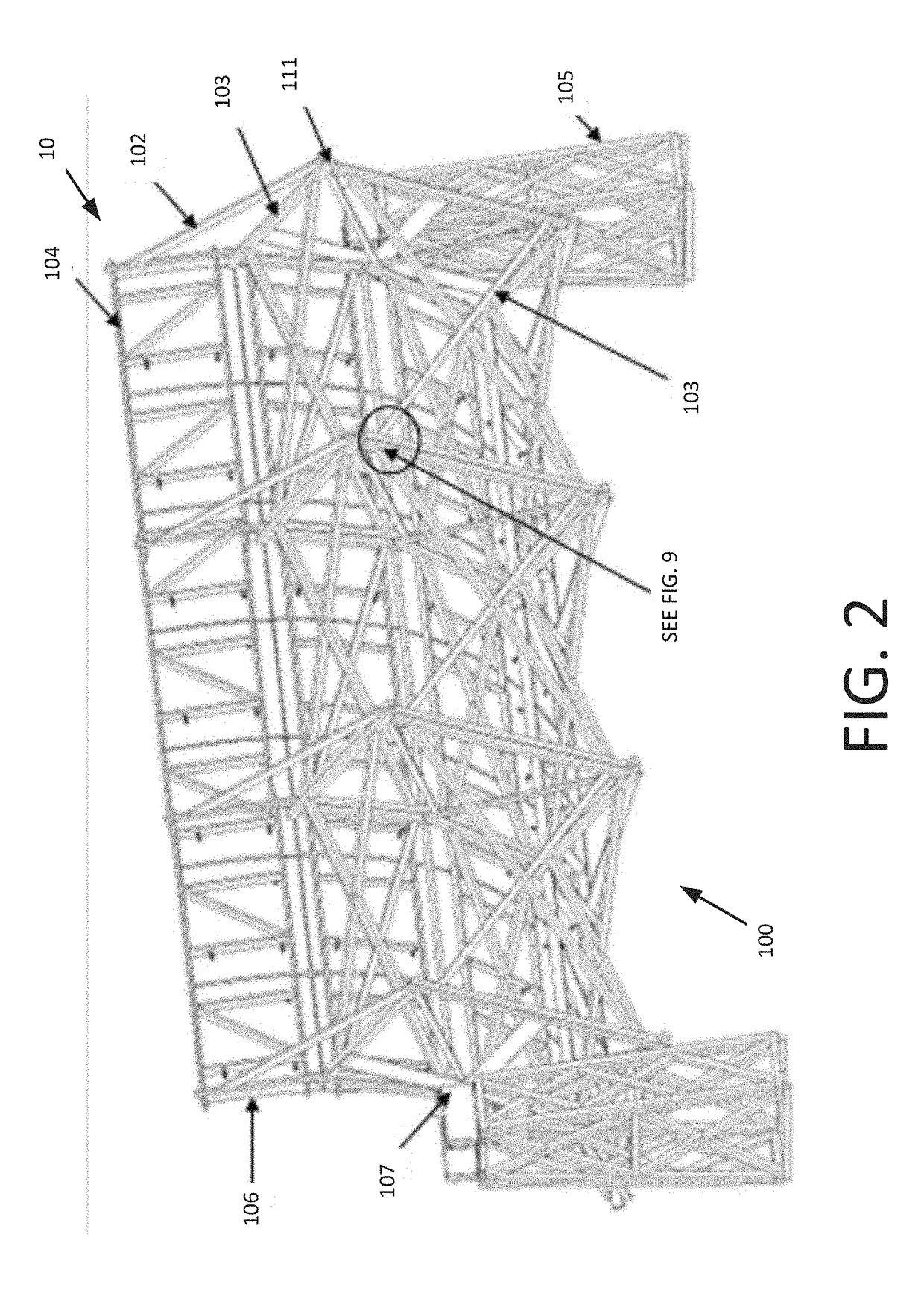 Spaceframe support structure for a solar collector
