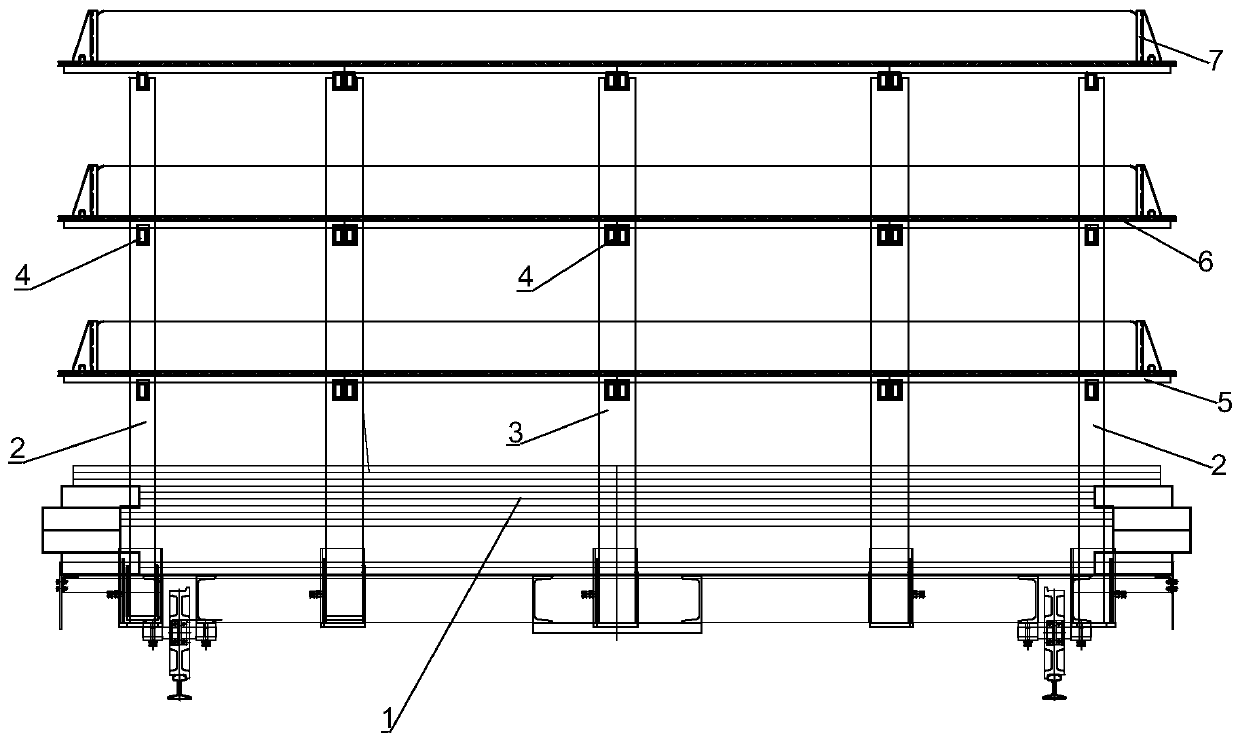 Side wall structure kiln tool of foamed ceramic firing kiln car frame kiln tool system