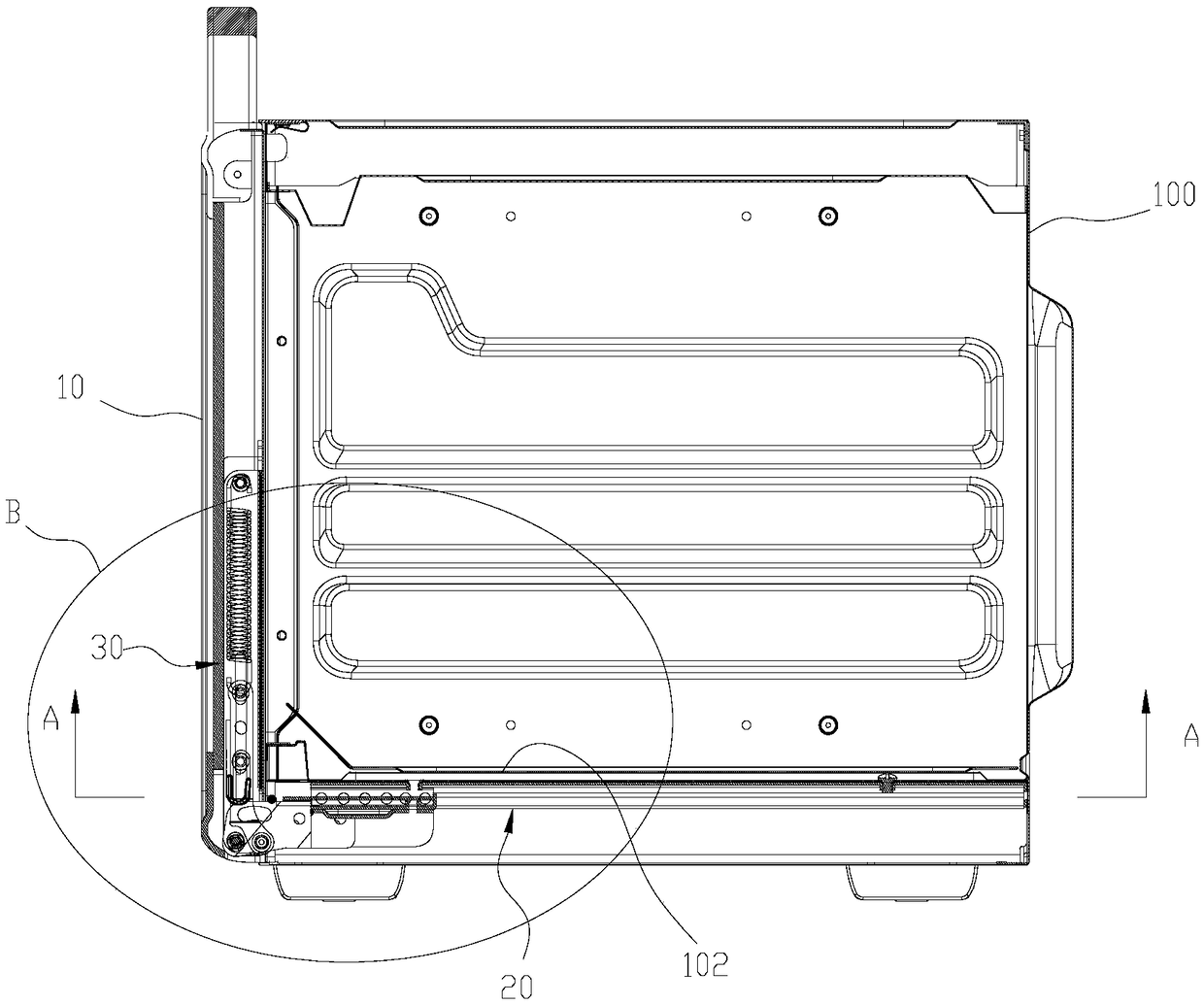 Sliding door mechanism used for electric oven and electric oven