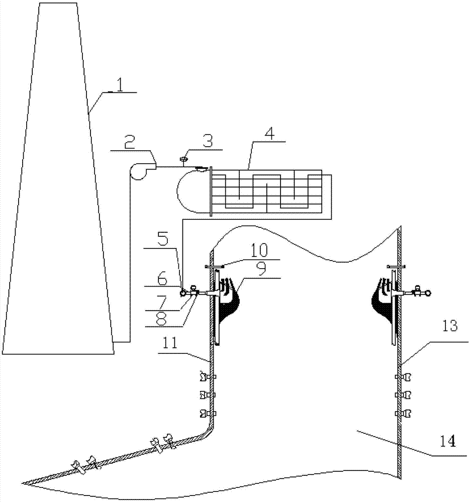 Wall-attached air system for preventing high temperature corrosion of water cooled wall of garbage incinerator