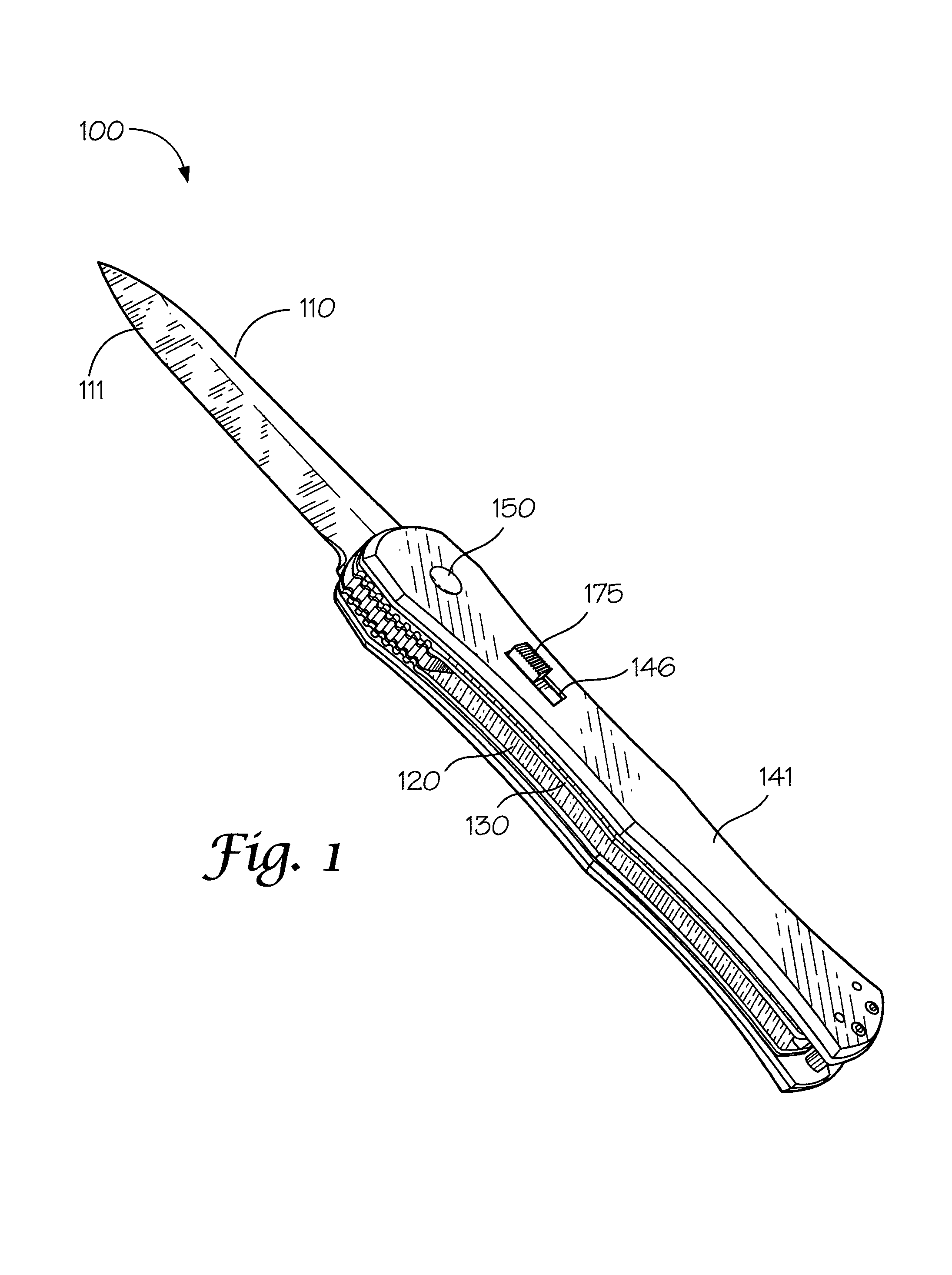 Folding knife with pivoting blade and guard