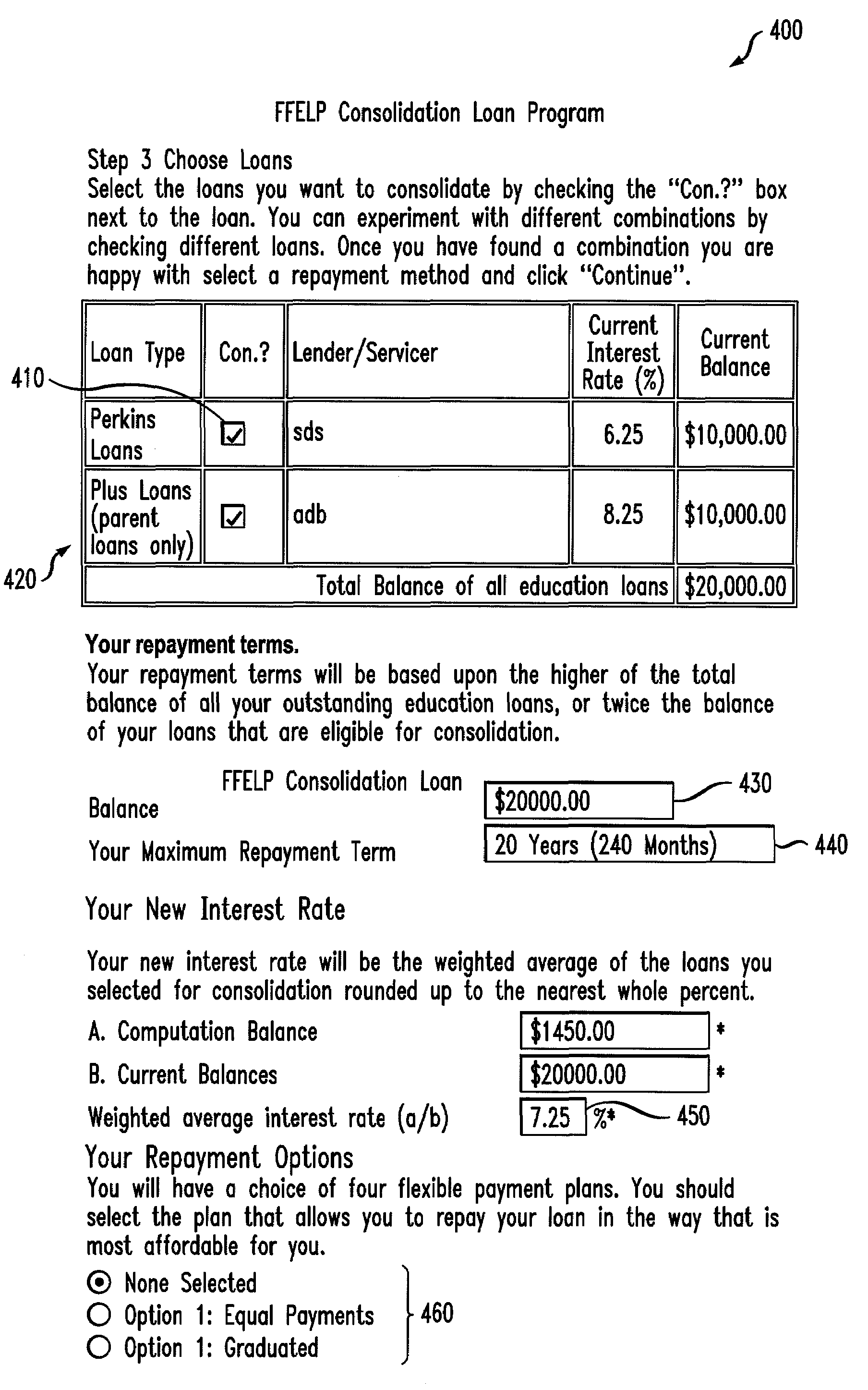 Student loan consolidation qualification system and method of operation thereof