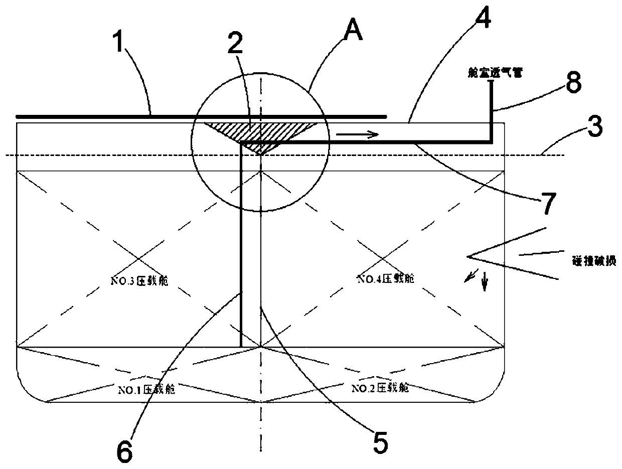 Pipe arranging method for ventilating pipe of ship cabin