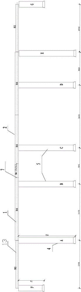 Construction method for continuous type construction auxiliary girder in jacking of railway box culvert and device for implementing construction method