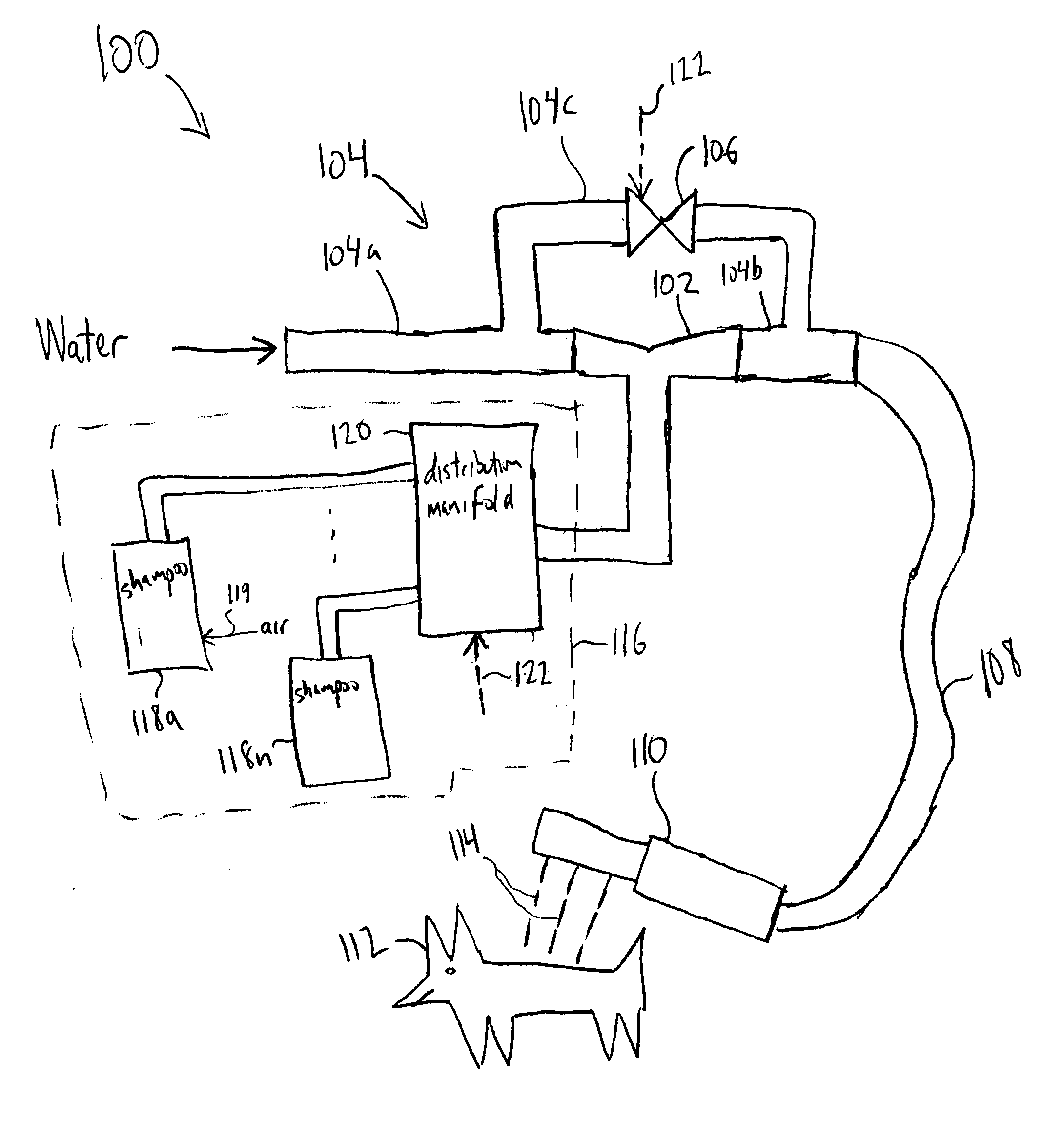 Animal or other object washing system and method