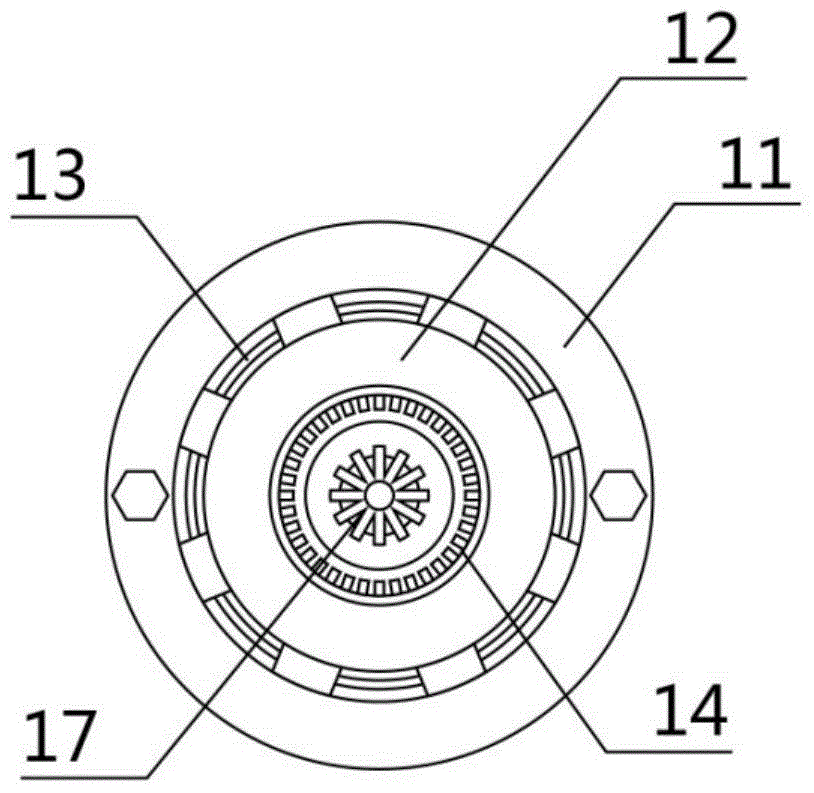 A reduction gear milling head with heat dissipation and cooling holes