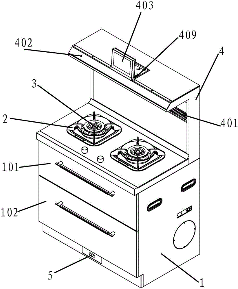 Touching-type intelligent side suction integral cooker and operation method thereof