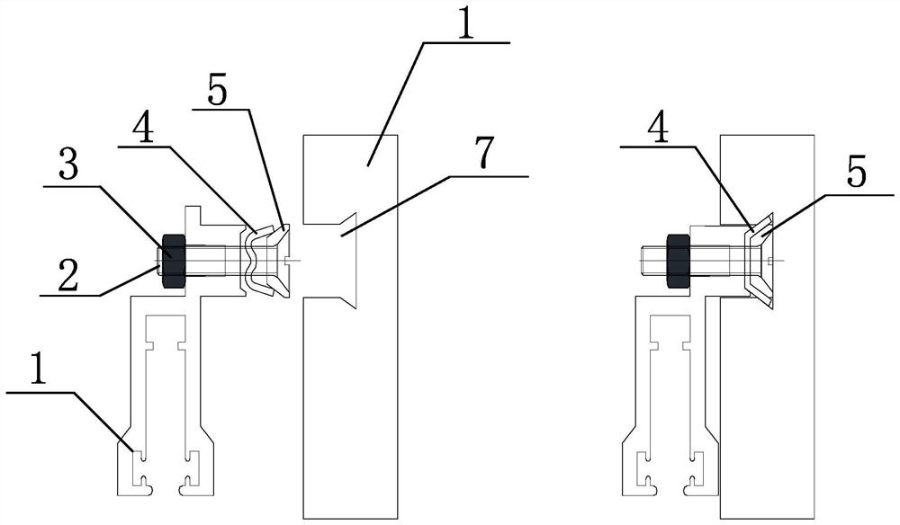 Strip-shaped back bolt anchoring structure, stone back bolt anchoring system and anchoring method