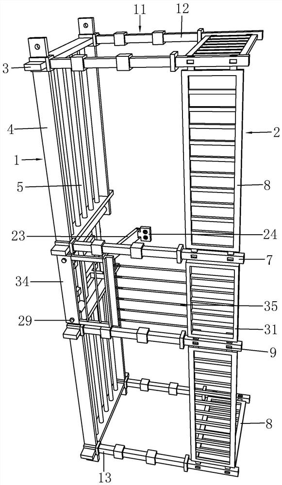 Combined house eave tent structure and construction method thereof