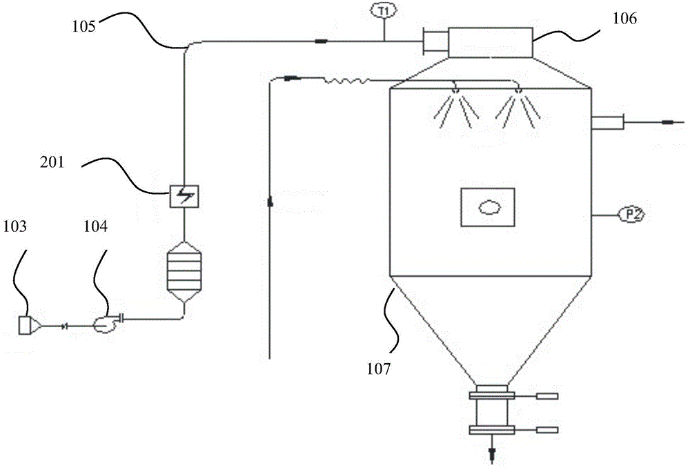 Drying tower with electric heating device