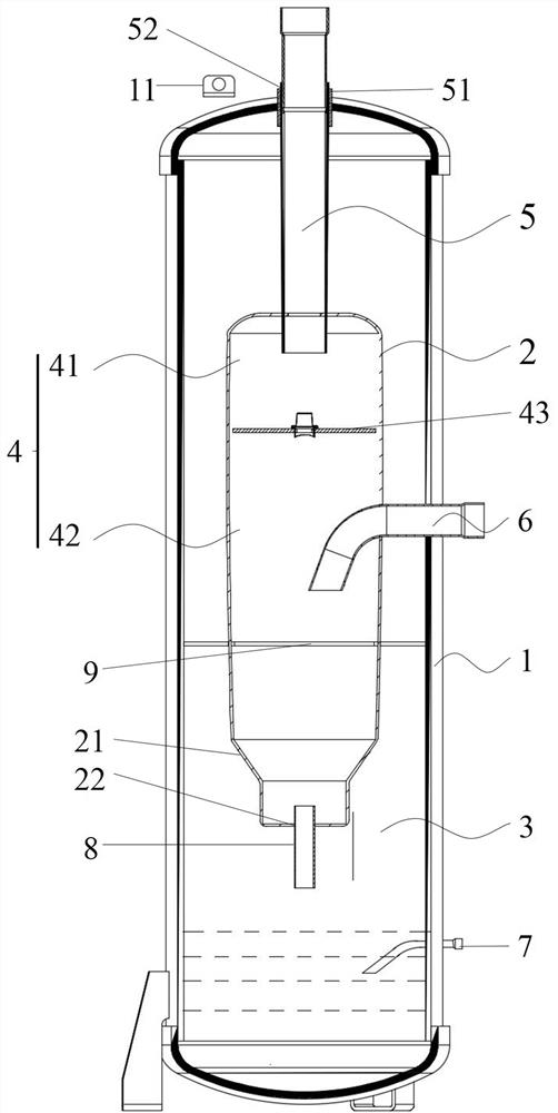 Gas-liquid separator and air conditioner