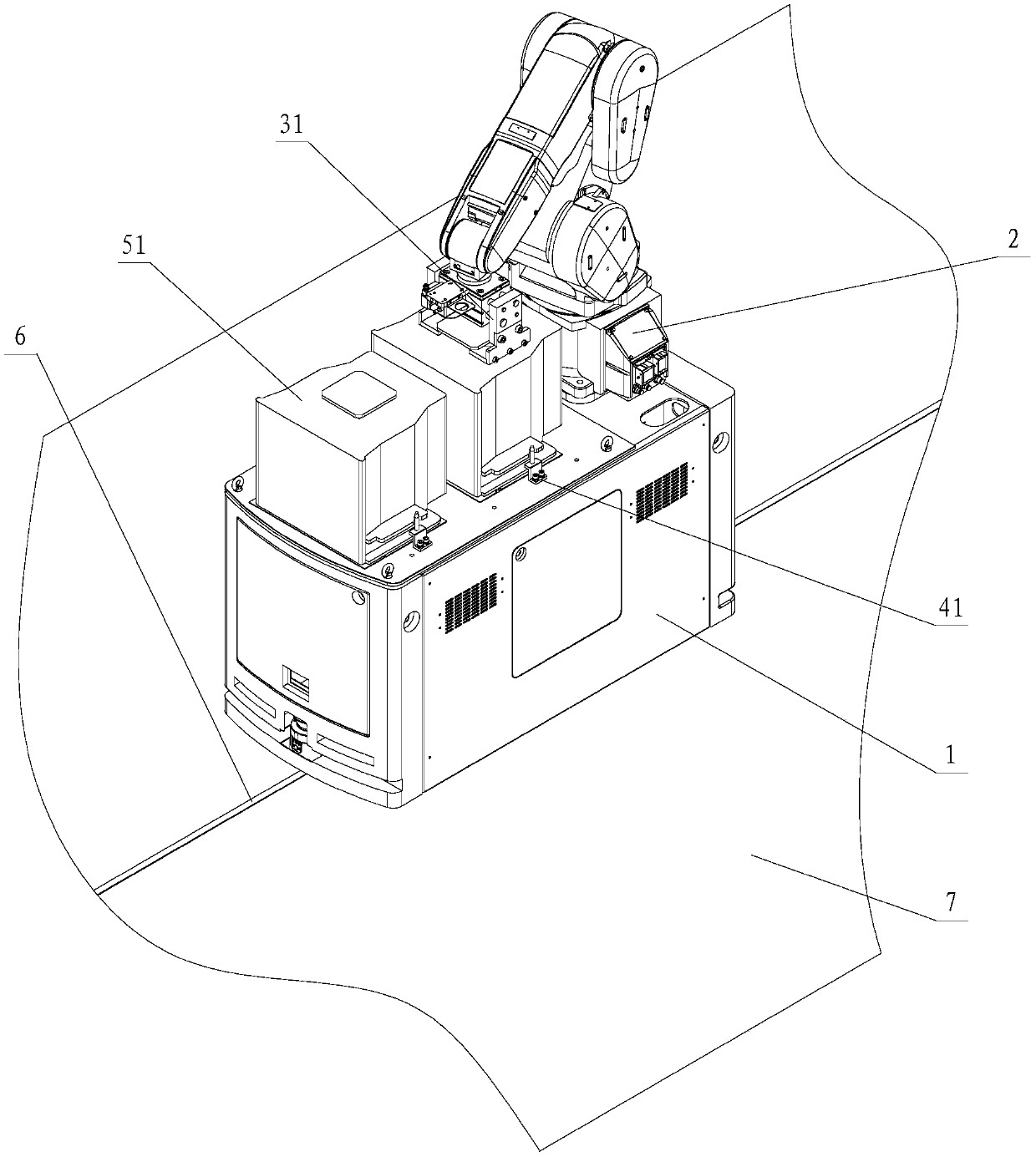 A robot flexible transportation and loading and unloading device