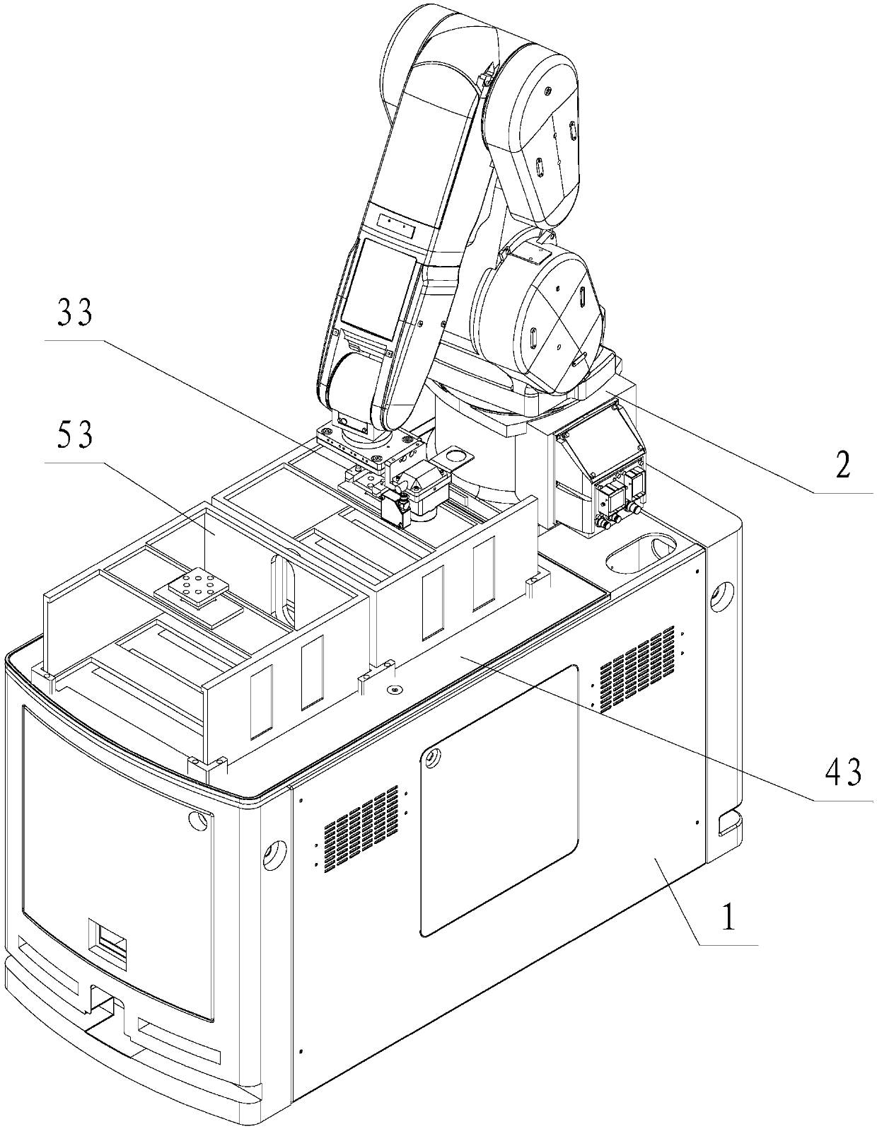 A robot flexible transportation and loading and unloading device