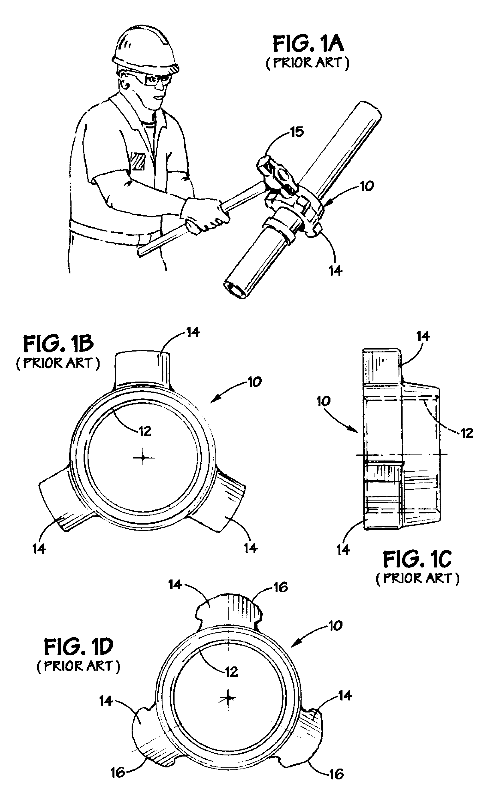 Threaded union nut and sliding hammer for rotating same