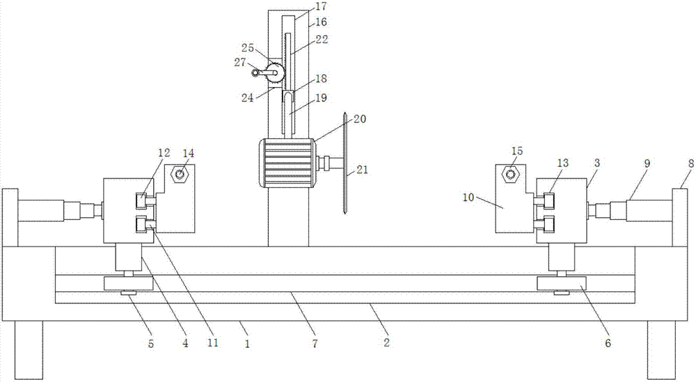 Positioning and cutting device for bridge construction