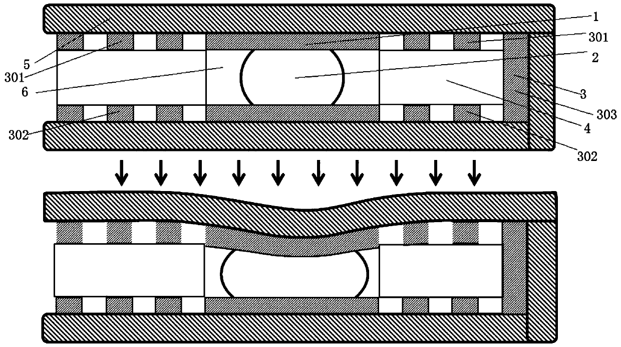 Fully flexible passive pressure sensor based on micro-droplets and its manufacturing method and detection method