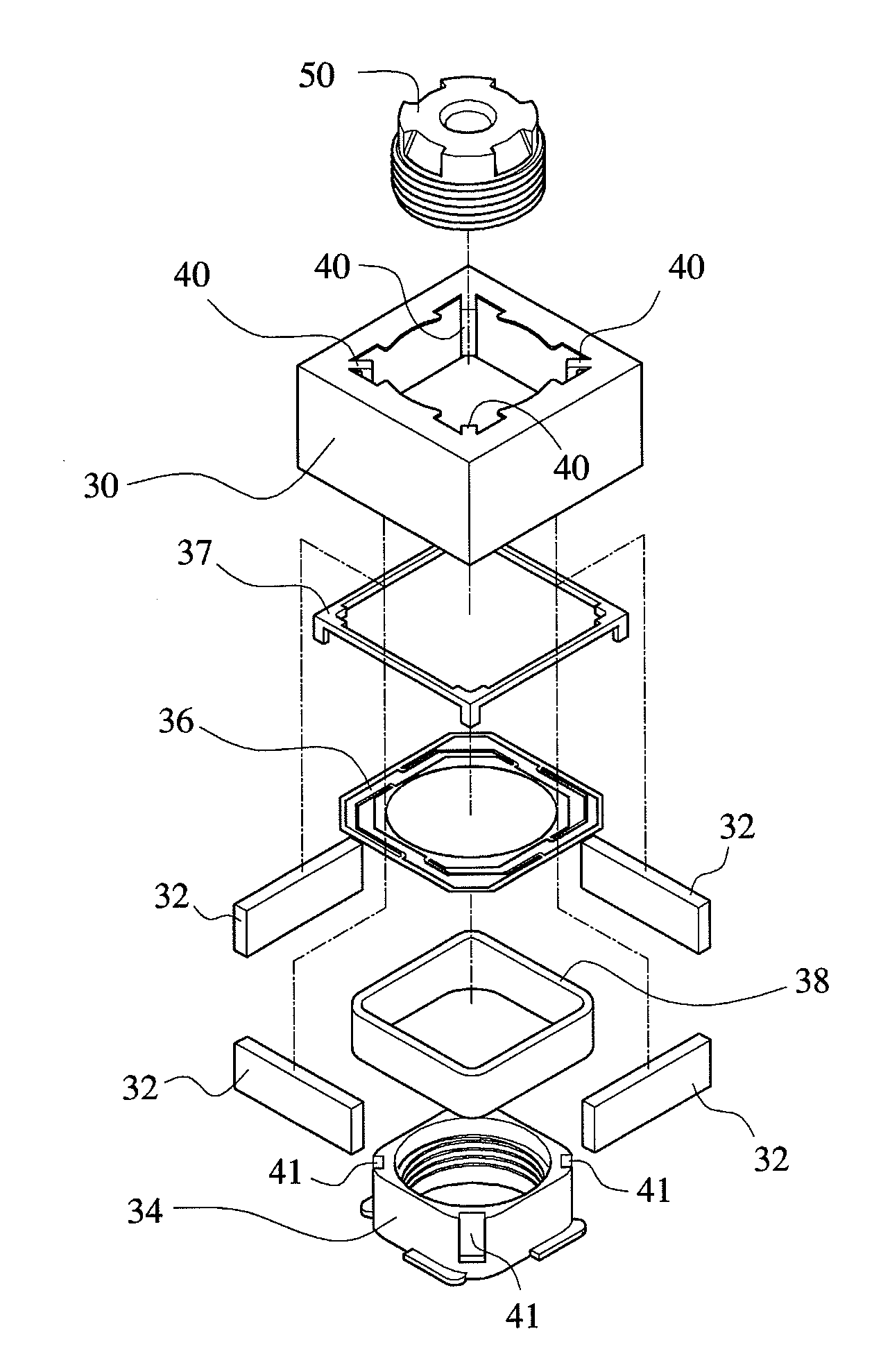 Magnet holding structure of auto-focus module