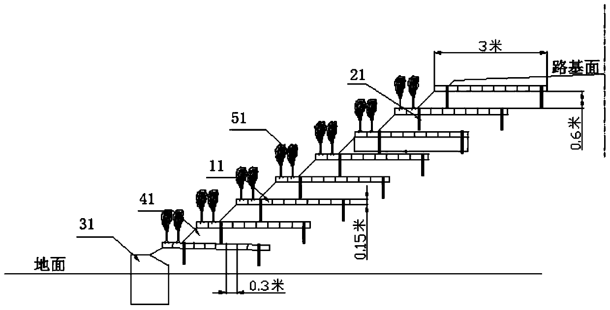 Slope of railroad bed, railroad bed and construction method