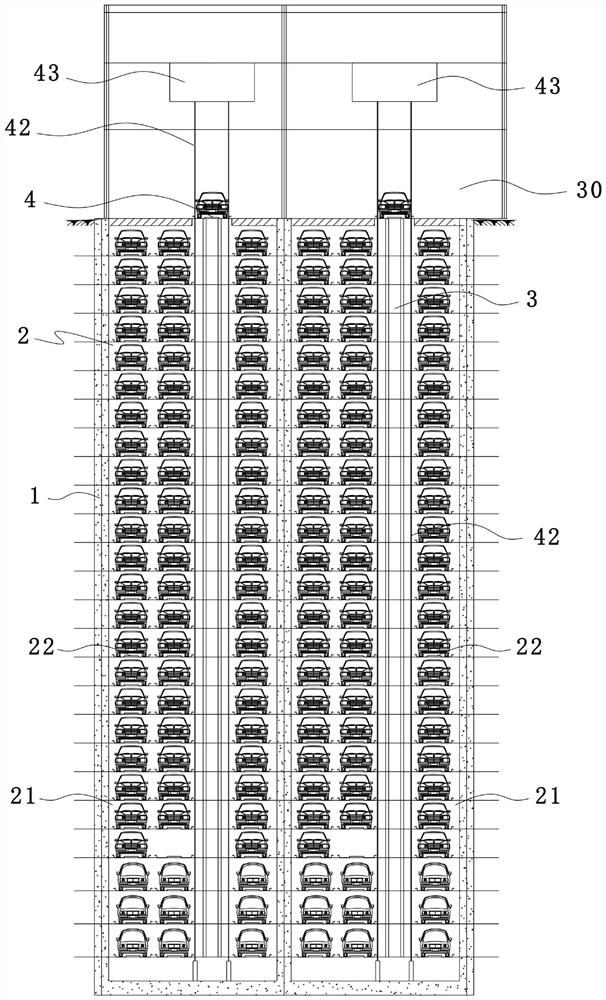 A kind of deep well intelligent garage and its construction method