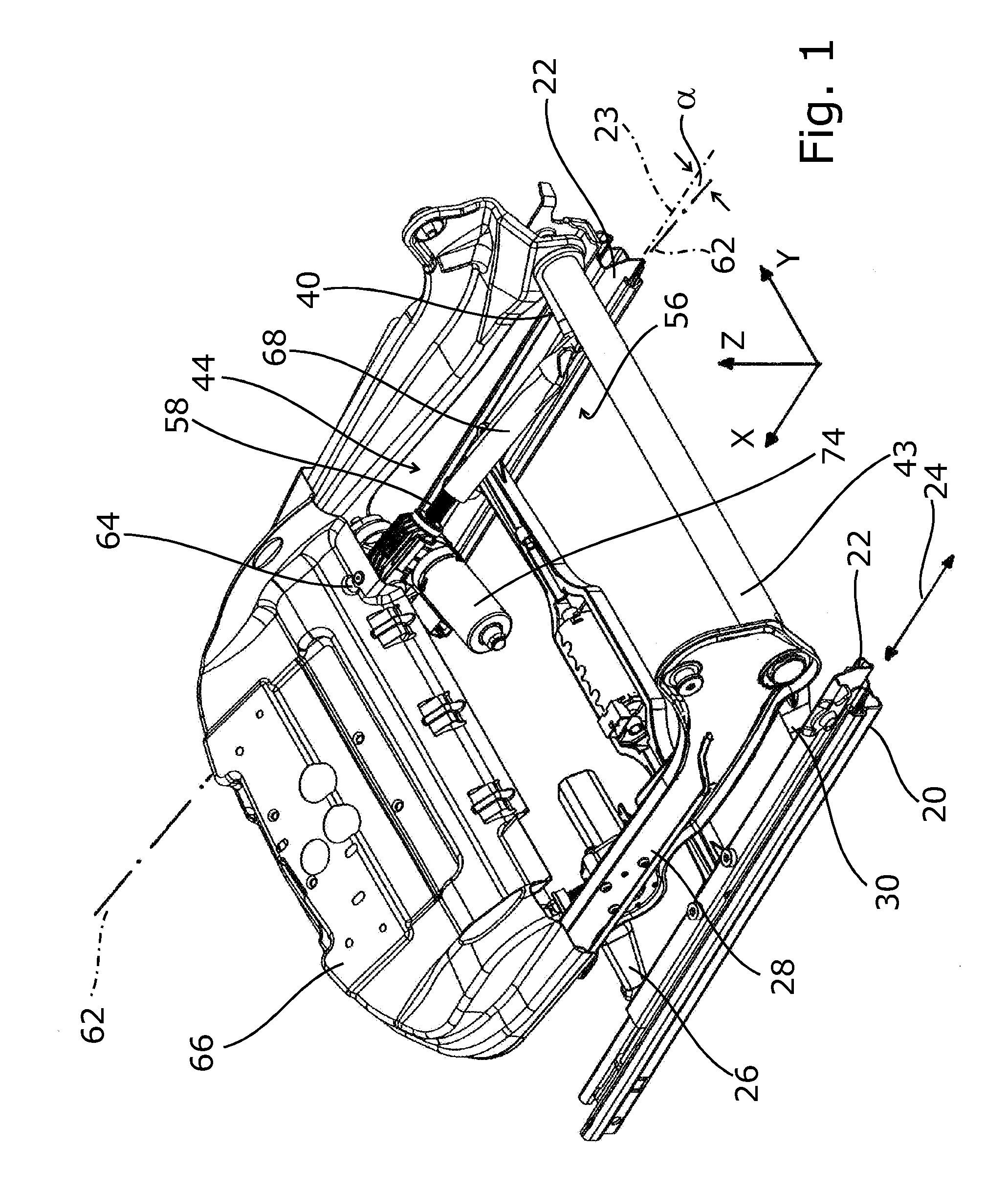 Height-Adjustable Motor Vehicle Seat with a Spindle Drive