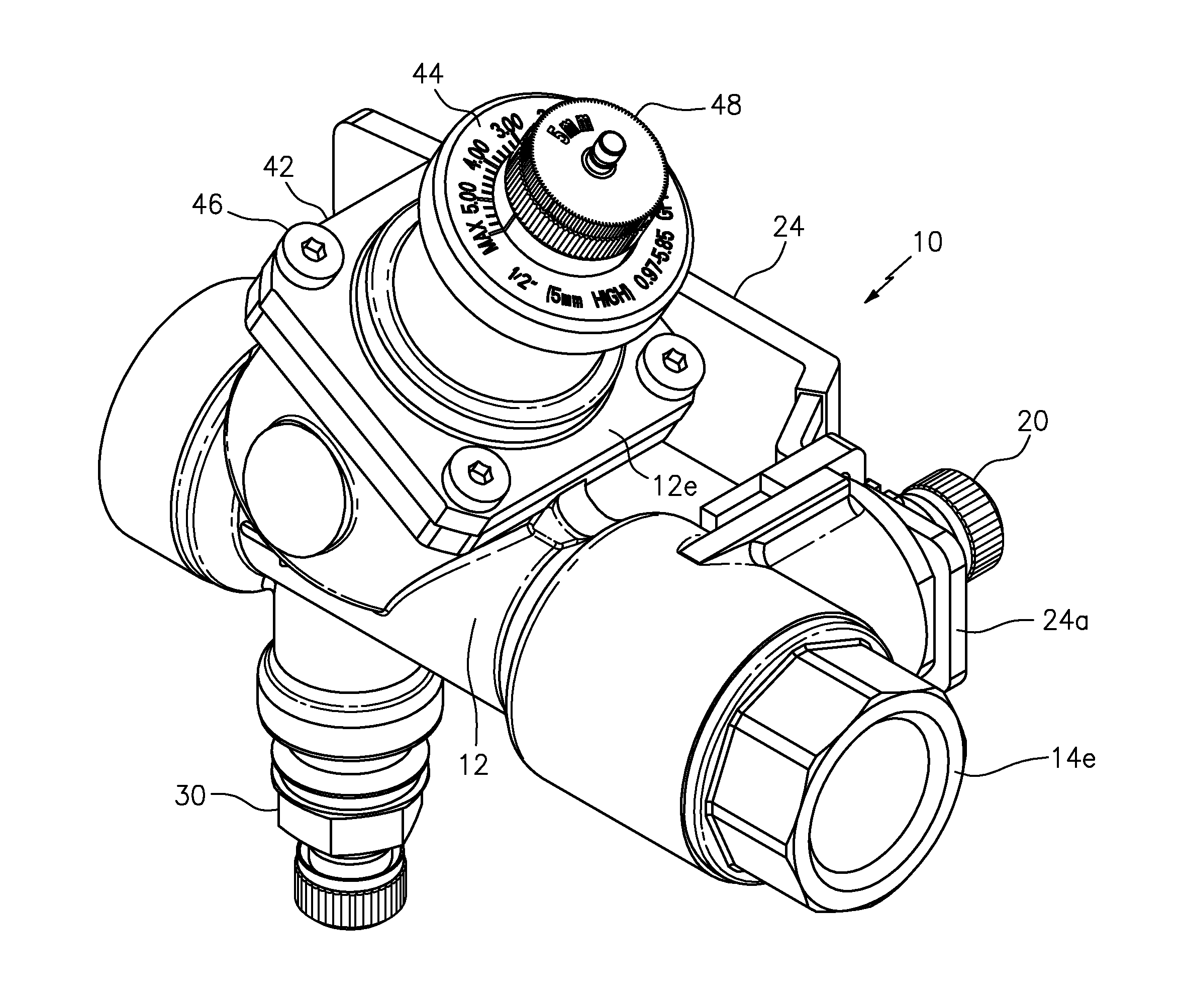 Flow rate scale field calibration for balancing valve