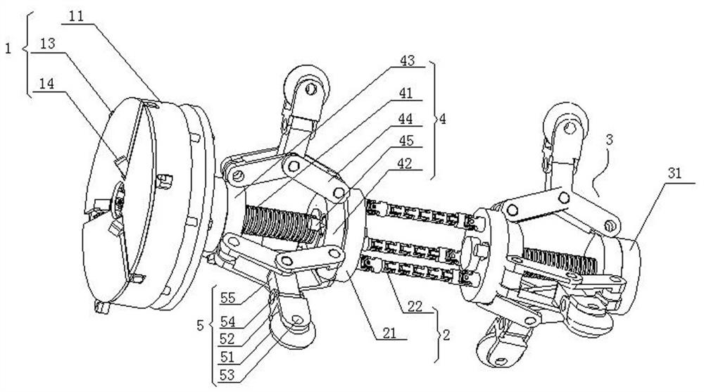 Mechanical structure of pipeline dredging robot