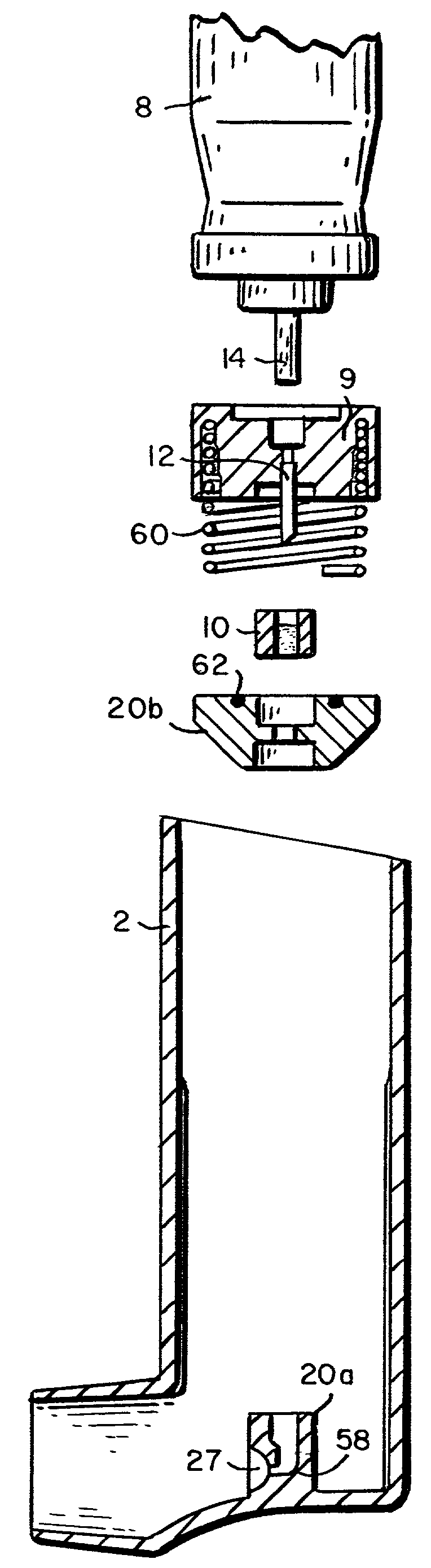 Metered dose delivery device for liquid and powder agents