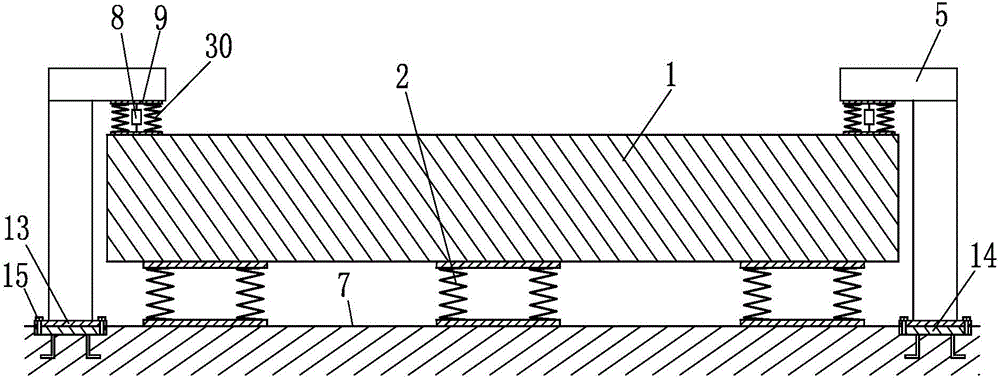 Vibration isolation system with back pressing devices