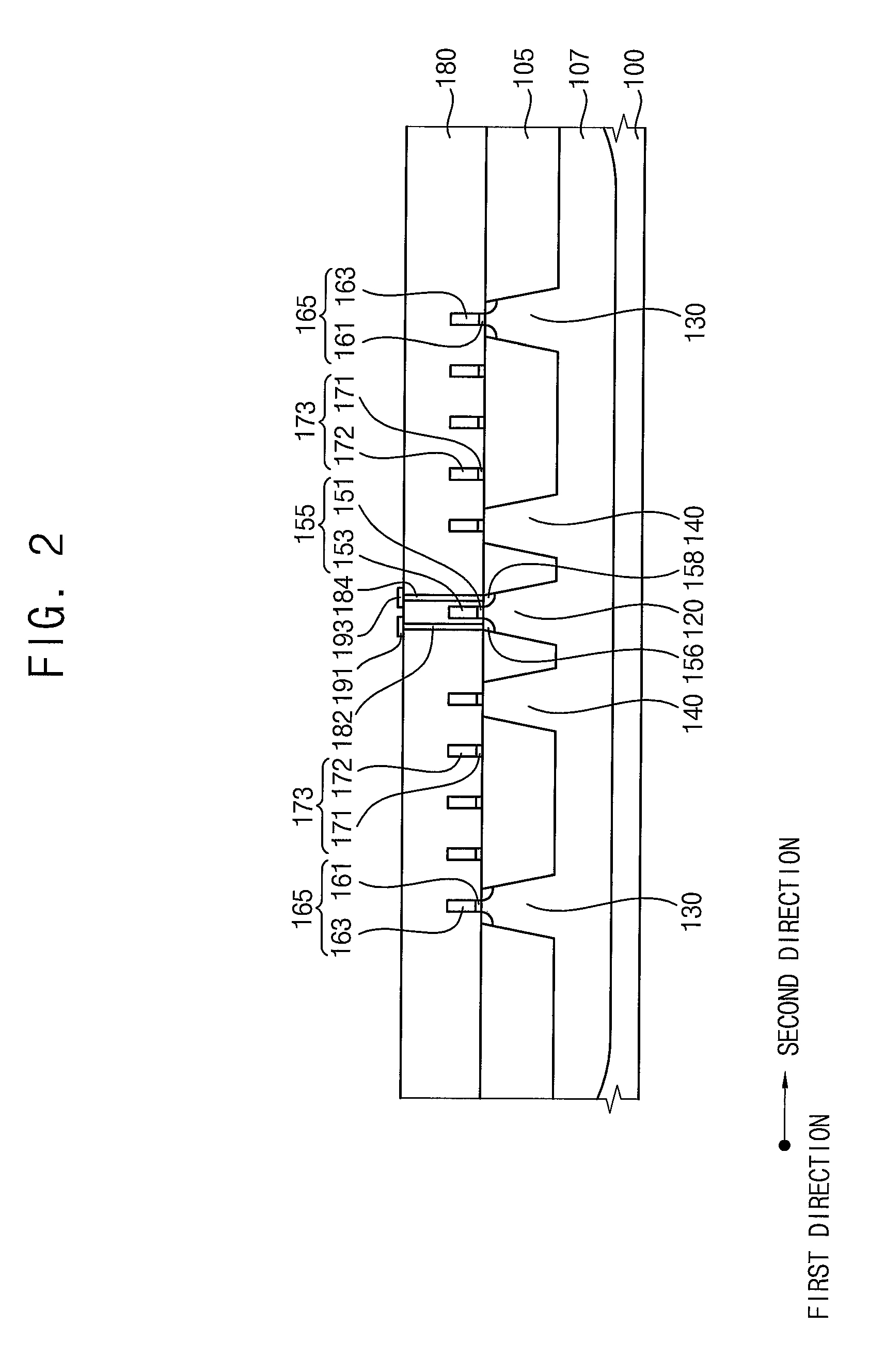 Test structure of a semiconductor device and semiconductor device