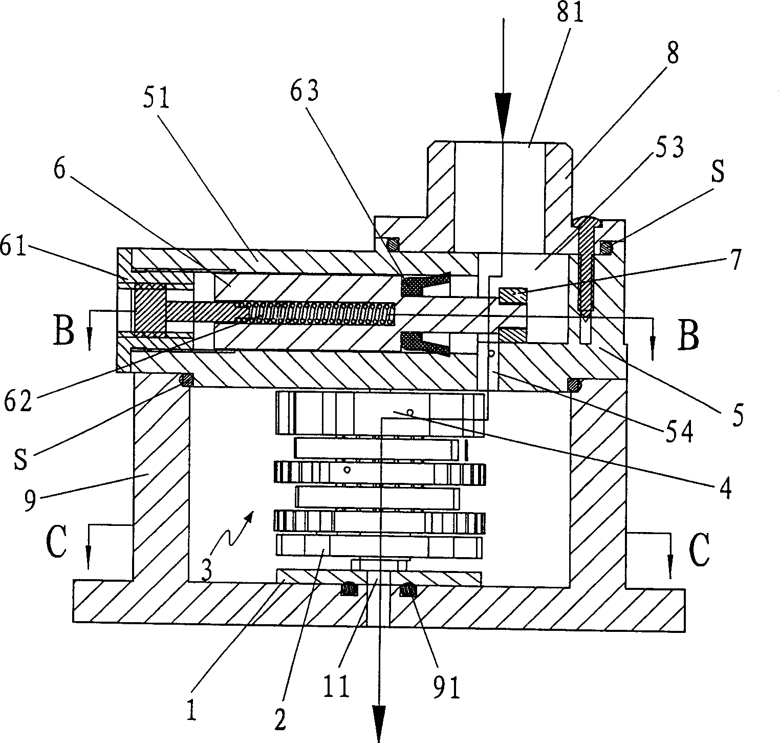 Discharge switching device for multifunctional shower nozzle