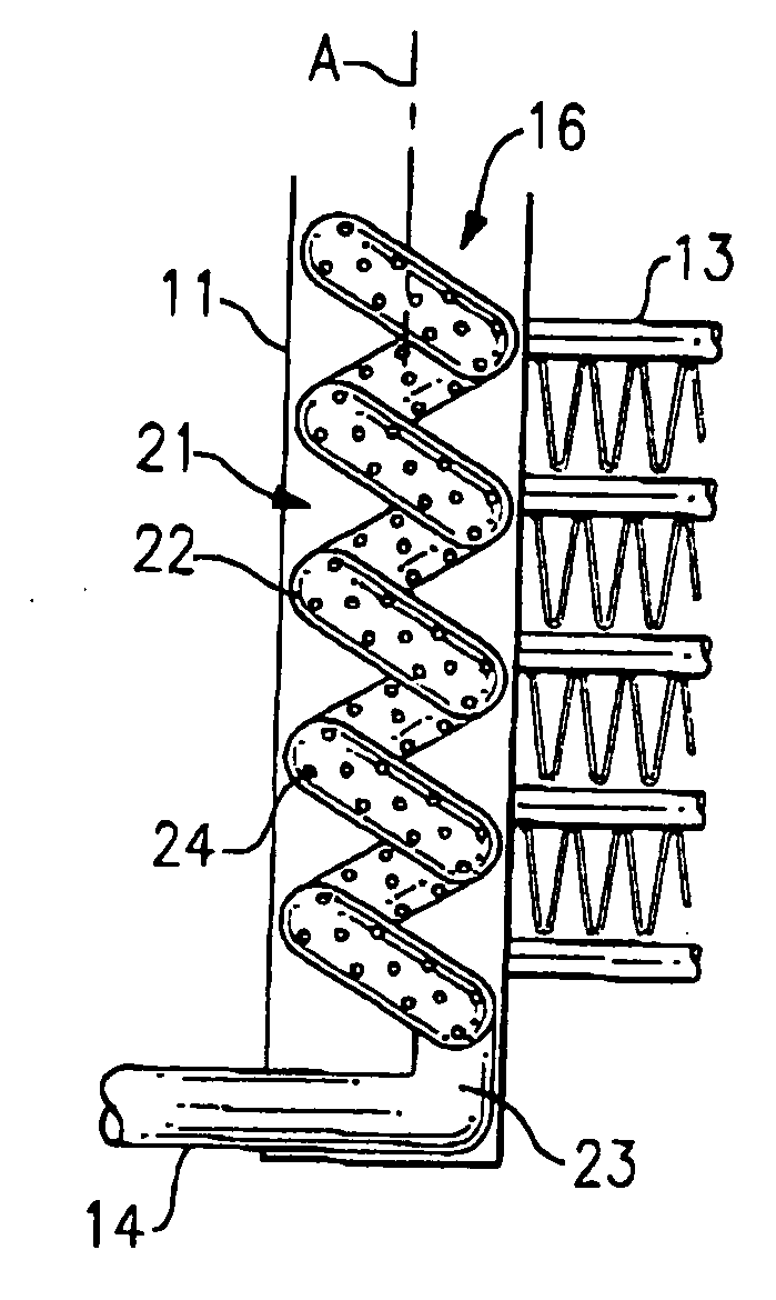 Parallel flow evaporator with spiral inlet manifold