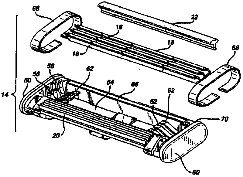 Unitary shaving razor cartridge