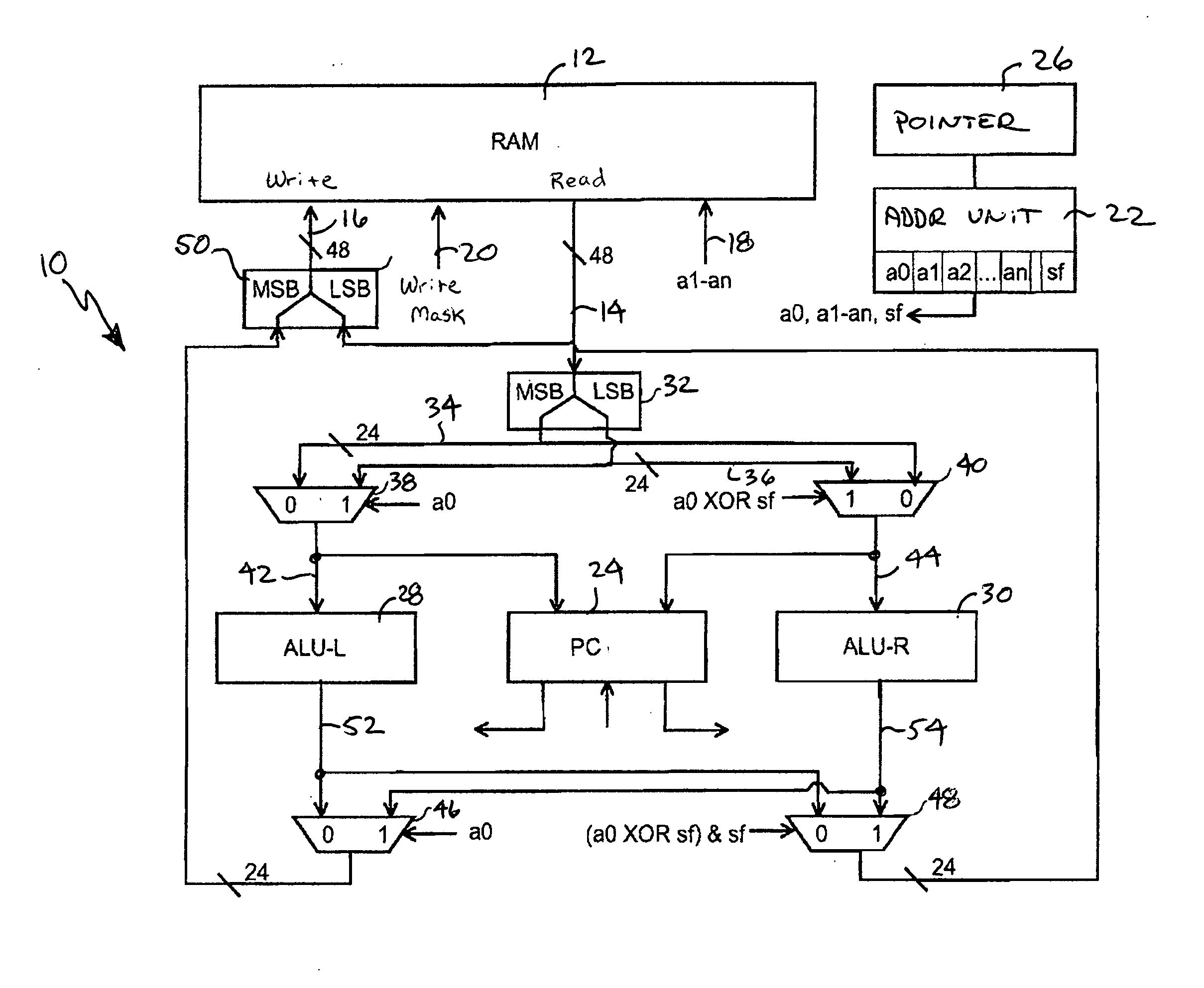 Processor for processing data of different data types