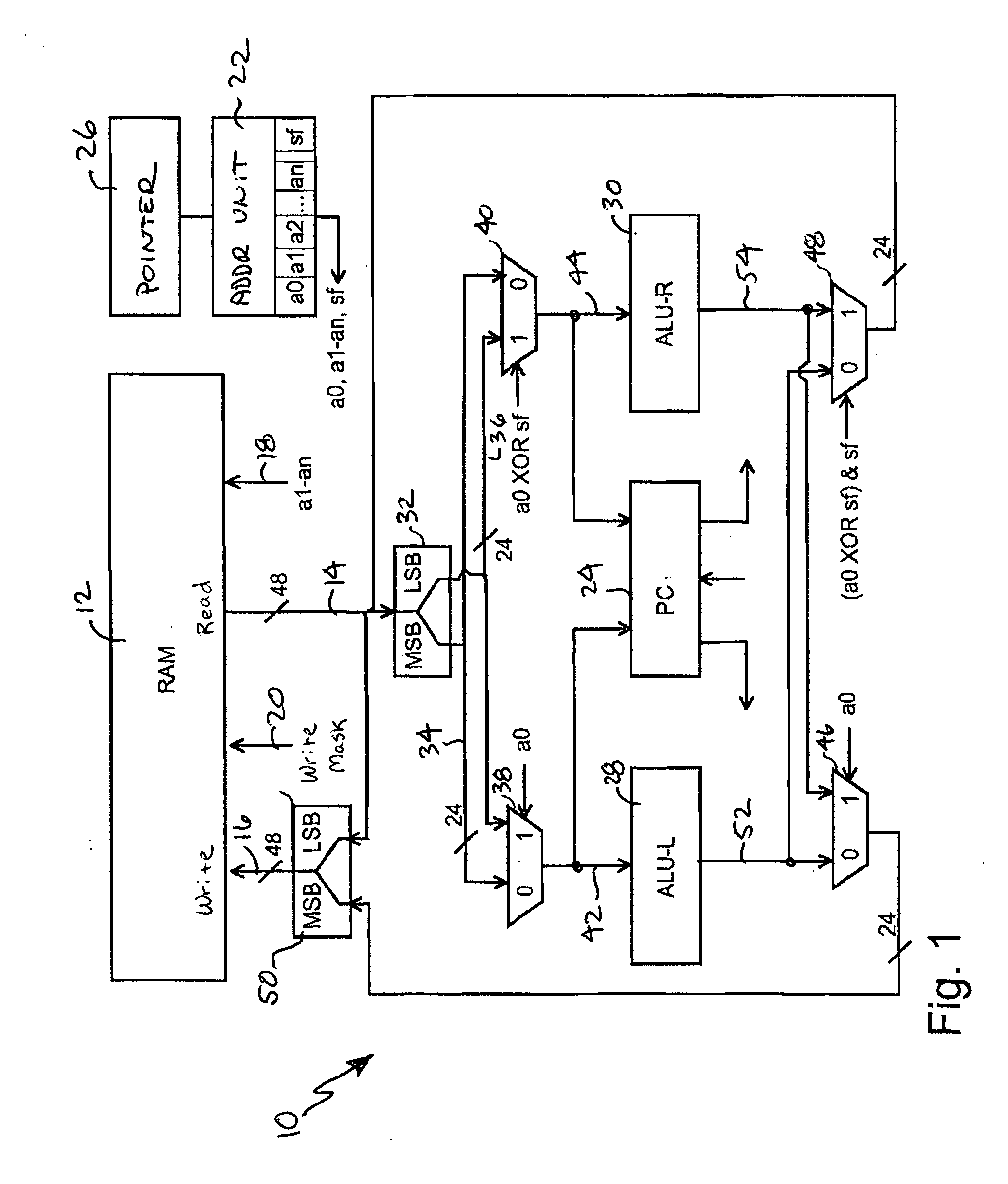 Processor for processing data of different data types
