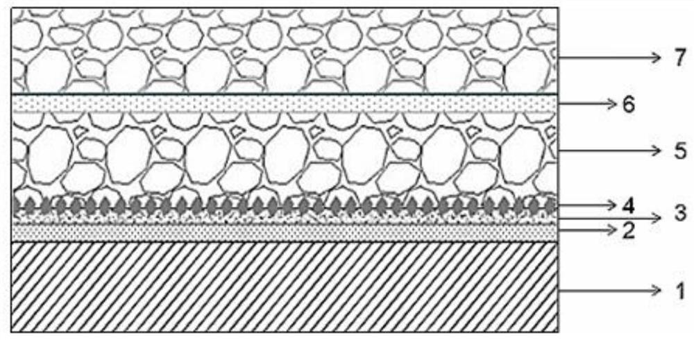 Airport pavement structure for additionally paving asphalt layer on old cement airport runway and paving method of airport pavement structure