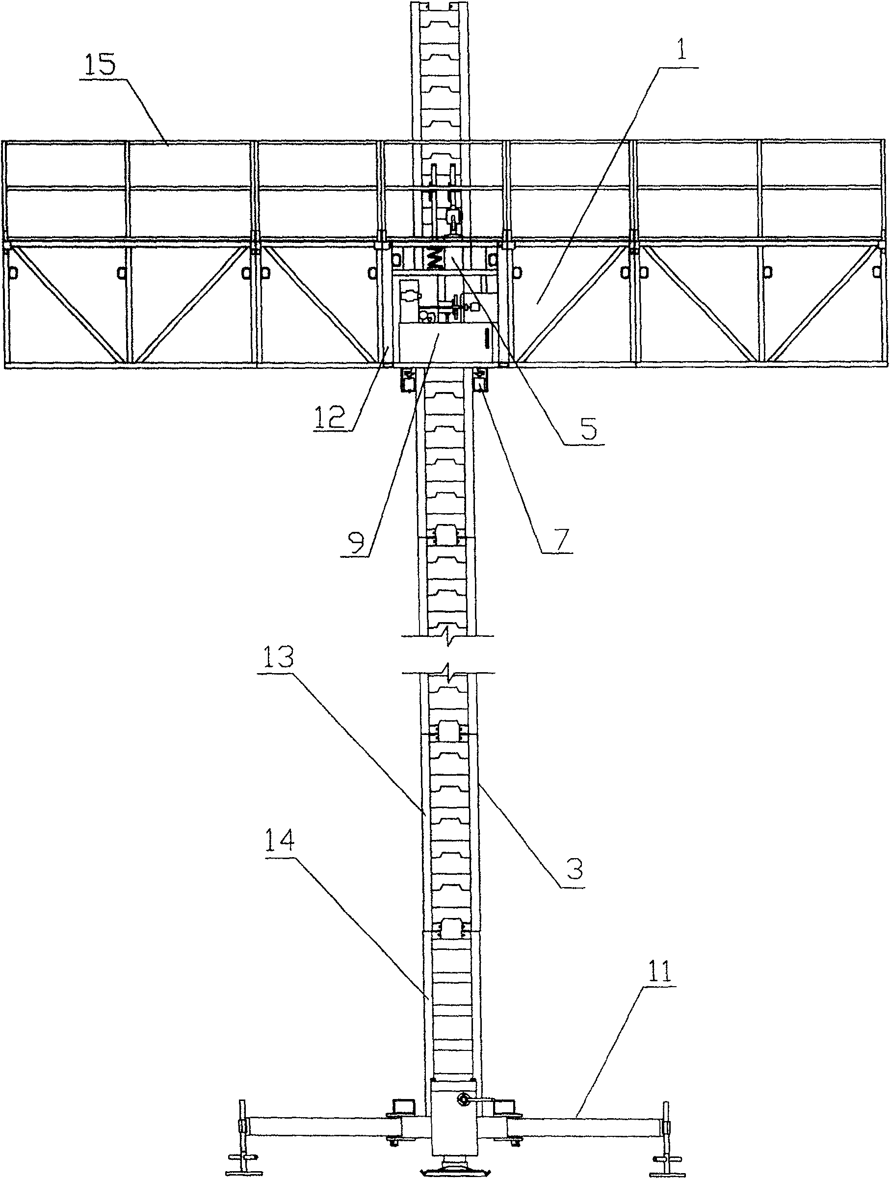 Adhered self-lifting highrise operation platform