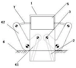 A motion transformation guide rail type arc core pulling mechanism