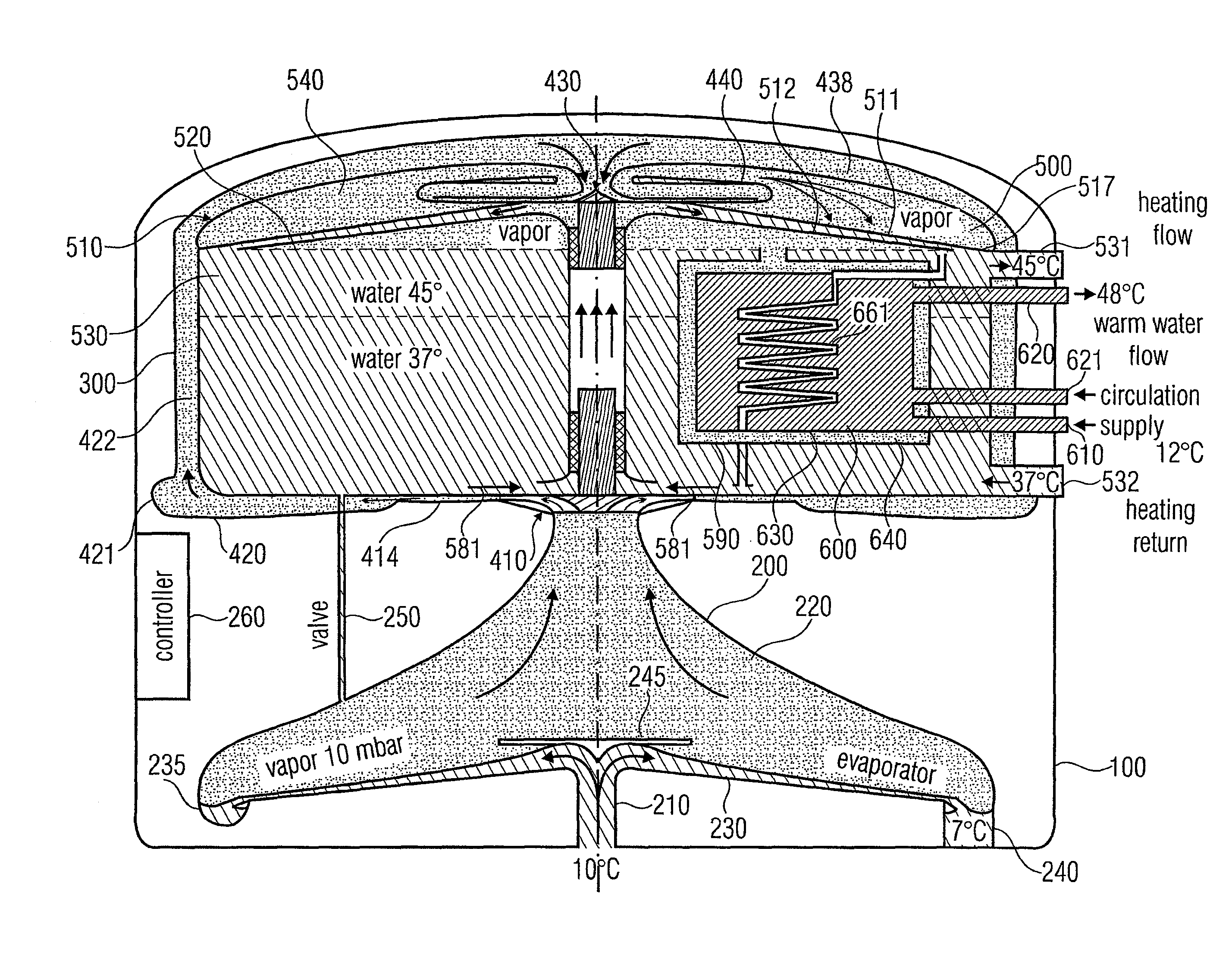 Liquefier for a heat pump and heat pump