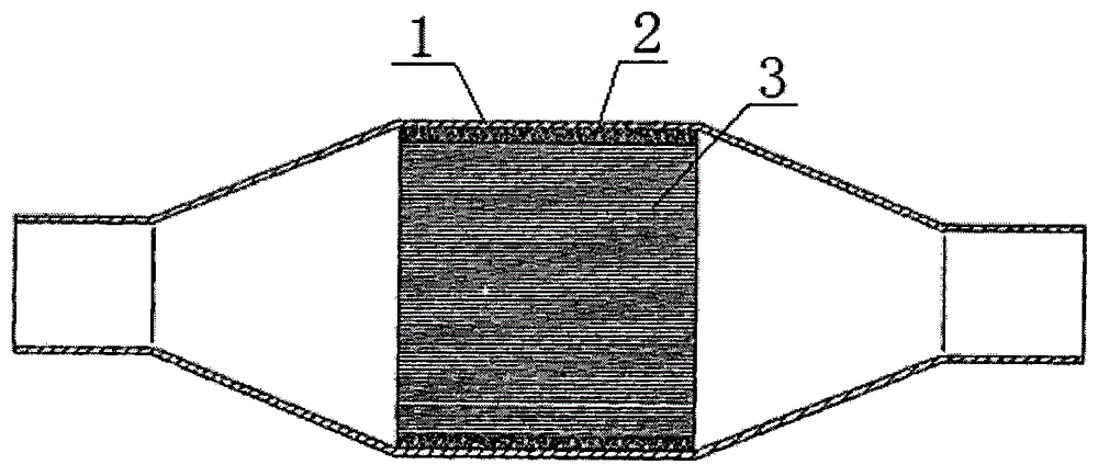 Three-way catalytic converter for automobile exhaust