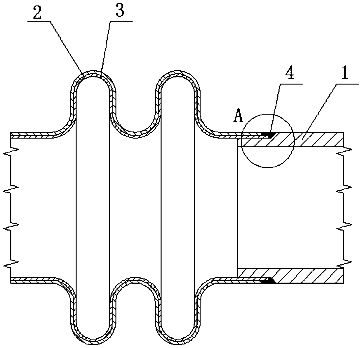 Multi-layer corrugated pipe and connecting pipe connecting structure and connecting method of connecting structure