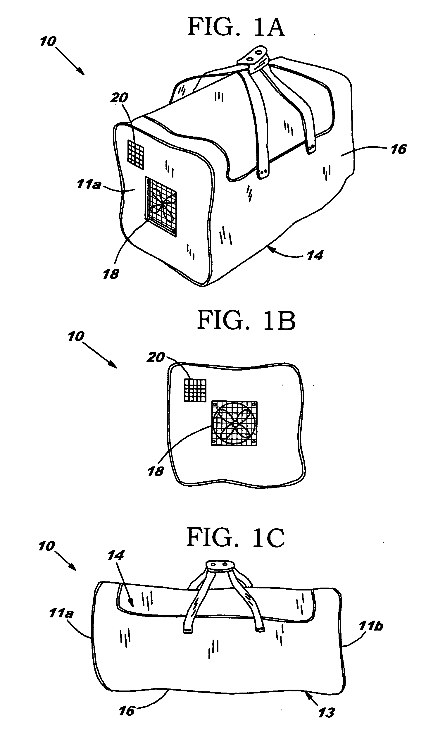 Bag with active ventilation